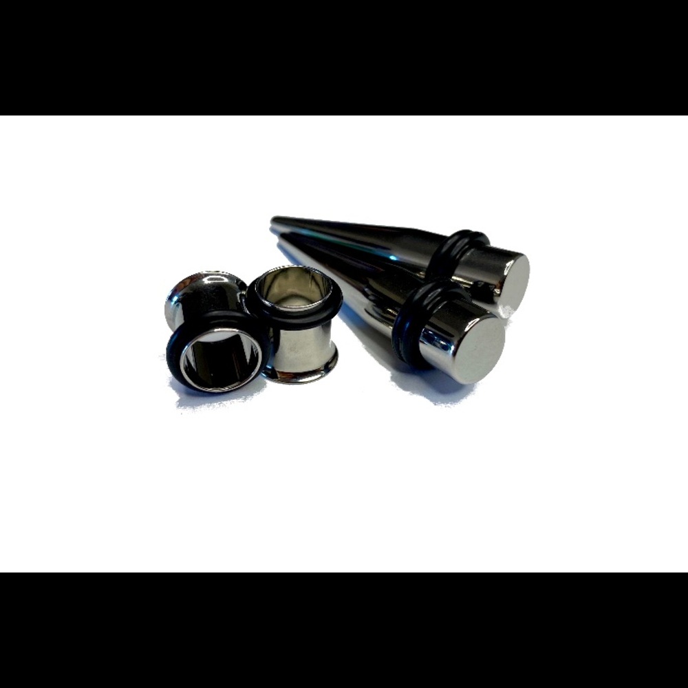 316L steel ear tapers and tunnels plug gauges and tunnels (combo) 0g - 14g